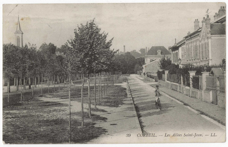 CORBEIL-ESSONNES. - Les allées Saint-Jean, LL, 1914, 18 lignes, ad. 
