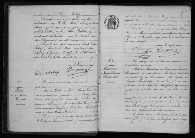 FLEURY-MEROGIS.- Naissances, mariages, décès : registre d'état civil (1870-1882). 