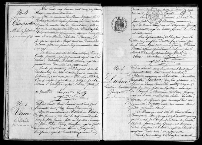 ETAMPES. Naissances : registre d'état civil (1863). 