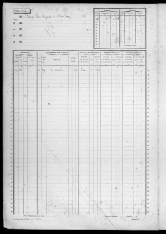 MONTLHERY. - Matrice des propriétés non bâties : folios 1086 à la fin [cadastre rénové en 1938]. 