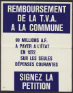 SAINTE-GENEVIEVE-DES-BOIS. - Remboursement de la TVA à la commune. 90 millions d'anciens francs à payer à l'Etat en 1972 sur les seules dépenses courantes. Signez la pétition (1971). 