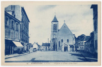 ESSONNES. - L'église et la place Léon-Cassé, Photo-édition, bleue. 