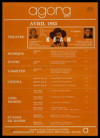 EVRY. - A l'Agora d'Evry : programme culturel, avril 1983. 