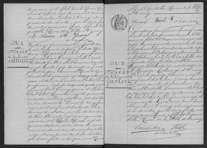 ORSAY. - Naissances, mariages, décès : registre d'état civil.