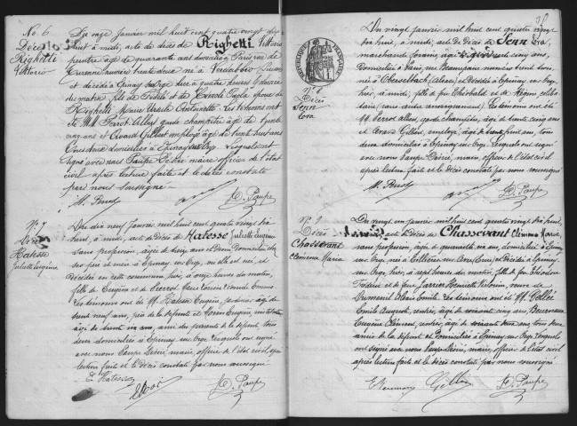 EPINAY-SUR-ORGE.- Naissances, mariages, décès : registre d'état civil (1898-1900). 