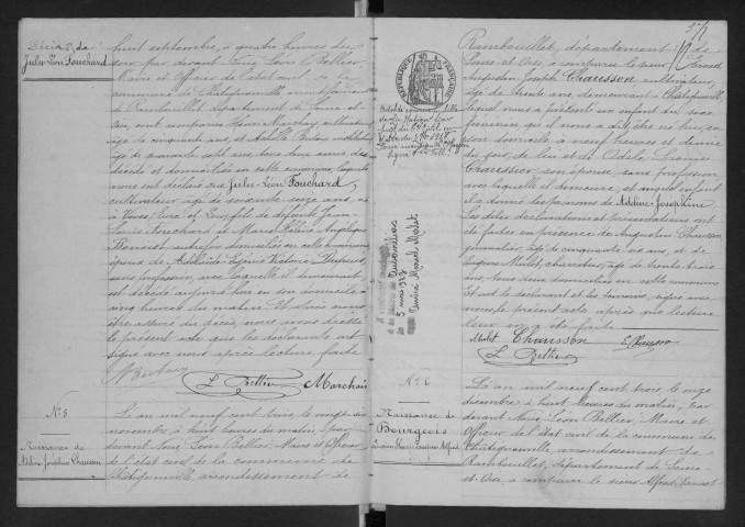 CHATIGNONVILLE.- Naissances, mariages, décès : registre d'état civil (1903-1927). 