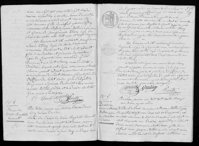 SAINT-CHERON. Naissances, mariages, décès : registre d'état civil (1832-1834). [Relié dans un ordre décroissant]. 