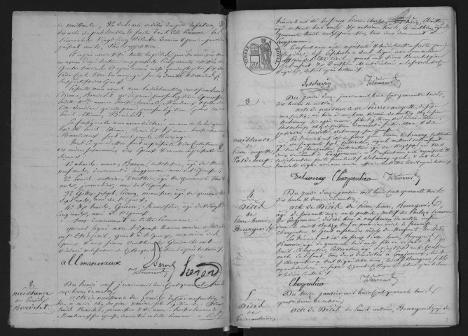 LONGJUMEAU. Naissances, mariages, décès : registre d'état civil (1843-1847). 