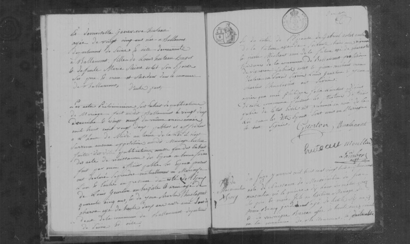 BALLANCOURT-SUR-ESSONNE. Naissances, mariages, décès : registre d'état civil (1823-1831). 