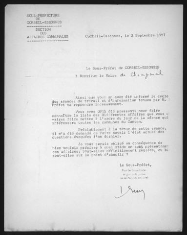 CHAMPCUEIL. - Délibérations des commissions municipales (1891-1957). 