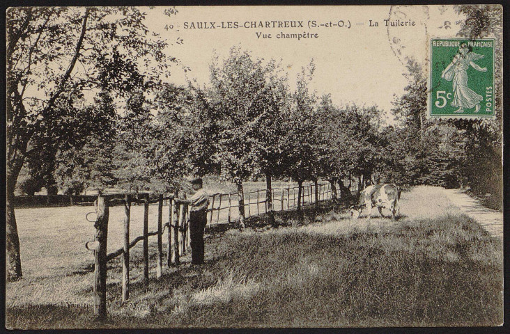 SAULX-LES-CHARTREUX .- La tuilerie : Vue champêtre [1907-1920]. 