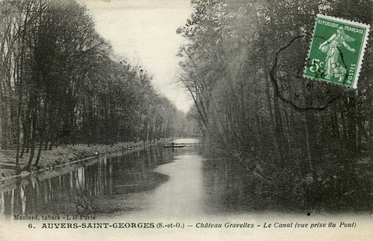 AUVERS-SAINT-GEORGES. - Château Gravelles. Le canal, Maulard, 2 mots, 5 c, ad. 