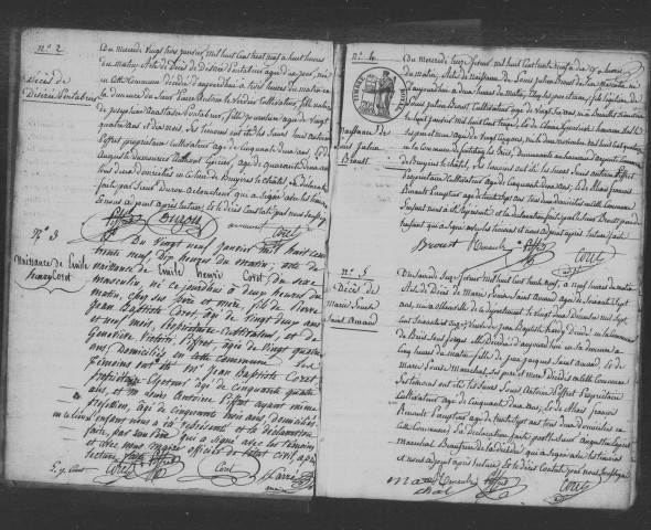 BRUYERES-LE-CHATEL. Naissances, mariages, décès : registre d'état civil (1839-1850). 