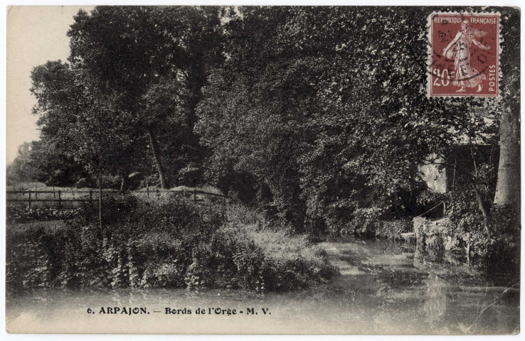 ARPAJON. - Bords de l'Orge, MV, 1925, 25 lignes, 20 c, ad. 