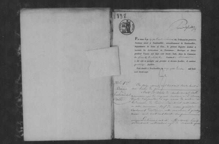 GOMETZ-LE-CHATEL. Naissances, mariages, décès : registre d'état civil (1838-1850). 