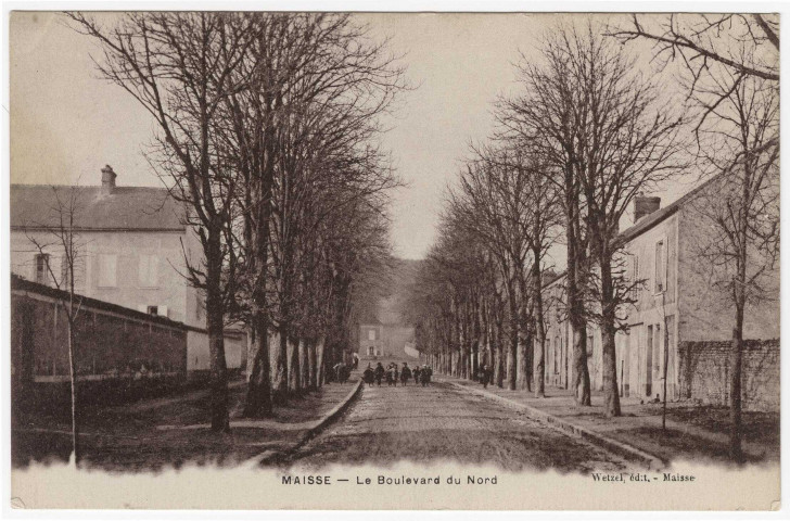 MAISSE. - Boulevard du Nord. Wetzel, (1917), 15 lignes, ad., sépia. 