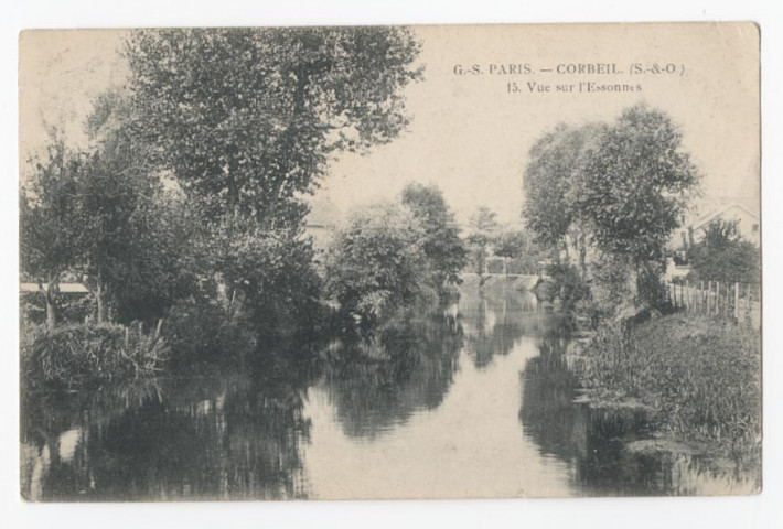 CORBEIL-ESSONNES. - Vue sur l'Essonne, 1908, 4 lignes, 10 c, ad. 