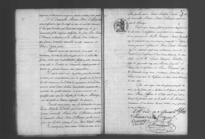 LISSES. Naissances, mariages, décès : registre d'état civil (1847-1860). 