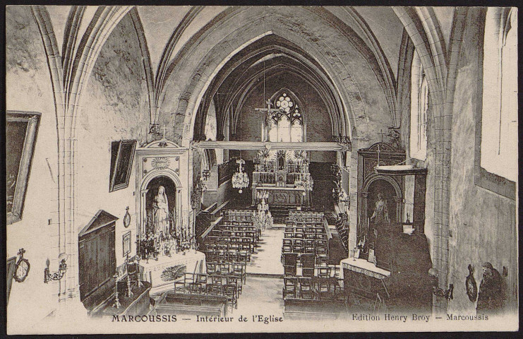 MARCOUSSIS.- Intérieur de l'église [1920-1930].