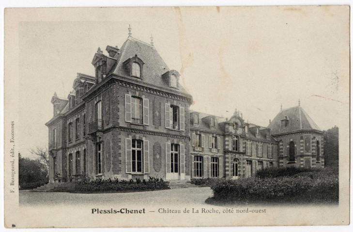COUDRAY-MONTCEAUX (LE). - Plessis-Chenet. Château de la Roche, côté nord-ouest, Beaugeard, 1904, 1 mot, 5 c, ad. 