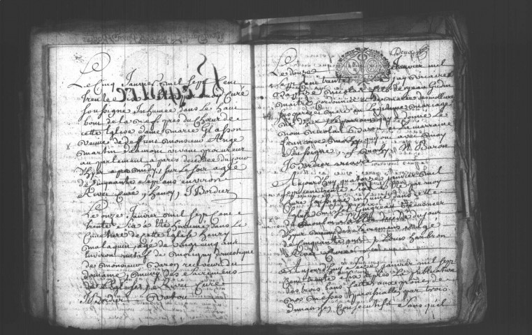 ETAMPES. Paroisse Saint-Basile : Baptêmes, mariages, sépultures : registre paroissial (1736-1745). 