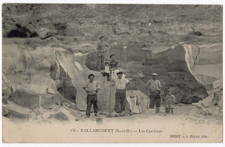 BALLANCOURT-SUR-ESSONNE. - Les carrières. Editeur Félix, 1905,  timbre à 10 centimes. 