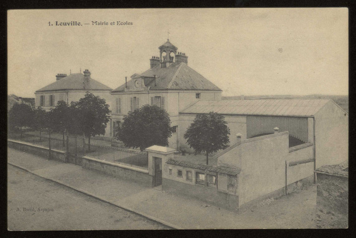 LEUVILLE-SUR-ORGE. - Mairie et écoles. Editeur A. Borné. 
