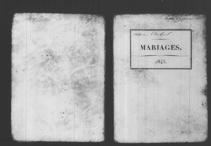 CORBEIL. Mariages : registre d'état civil (1843). 
