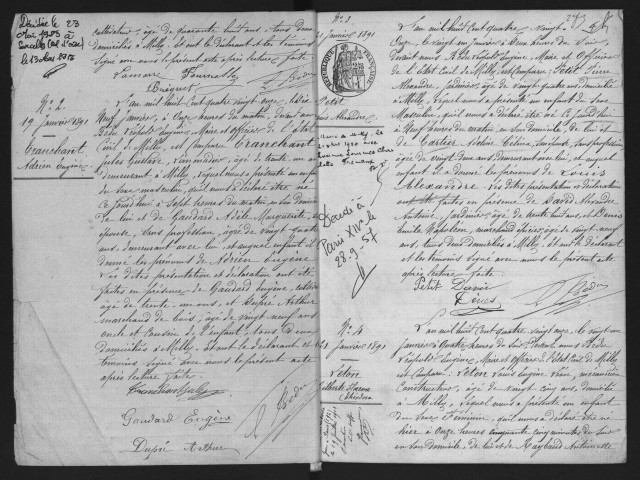 MILLY-LA-FORET.- Naissances : registre d'état civil (1891-1905). 