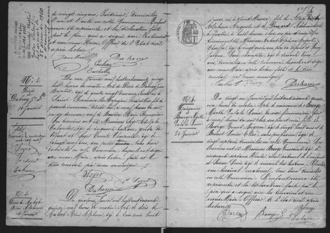 SAINT-MAURICE-MONTCOURONNE.- Naissances, mariages, décès : registre d'état civil (1875-1902). 
