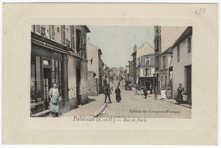 PALAISEAU. - Rue de Paris [Edition des Comptoirs Français, coloriée]. 
