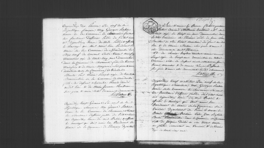 CHEVANNES. Naissances, mariages, décès : registre d'état civil (an IX-1810). [Nota bene : publications de mariages (an IX-an X)]. 
