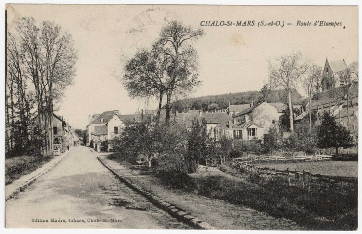 CHALO-SAINT-MARS. - Route d'Etampes, Madre, 1924, 3 mots, 10 c, ad. 