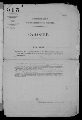 BAULNE. - Matrice des propriétés bâties et non bâties : folios 1 à 416 [cadastre rénové en 1940]. 