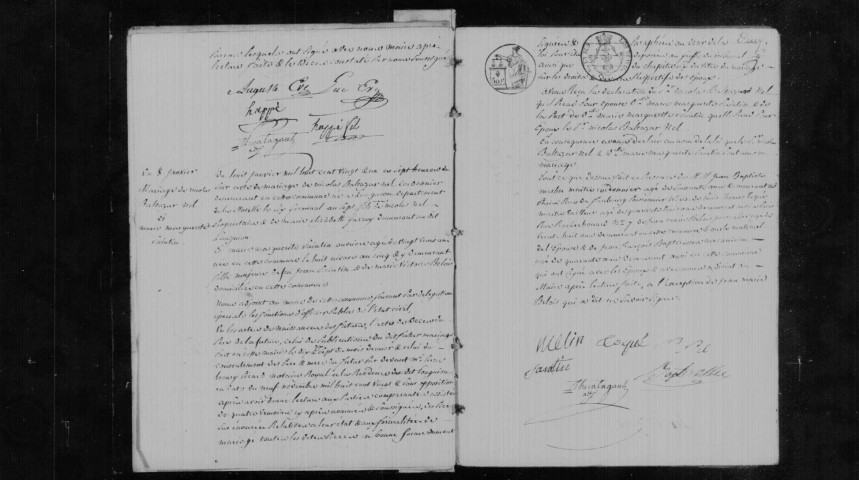 BIEVRES. Naissances, mariages, décès : registre d'état civil (1821-1828). 