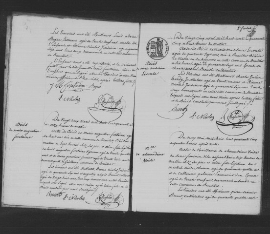 BREUILLET. Naissances, mariages, décès : registre d'état civil (1845-1852). 