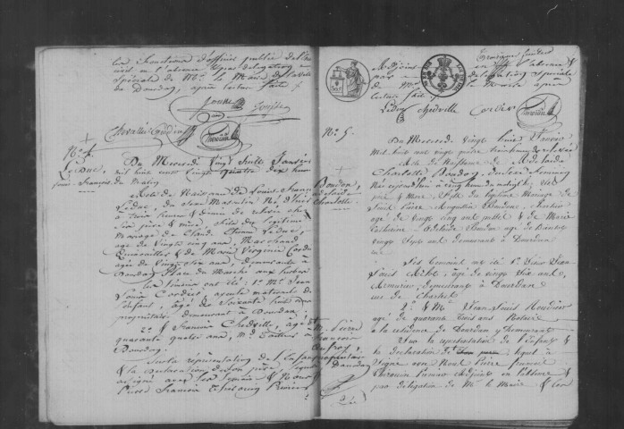 DOURDAN. Naissances, mariages, décès : registre d'état civil (1824-1825). 