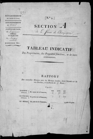 SAVIGNY-SUR-ORGE. - Tableau indicatif [cadastre rénové en 1957]. 