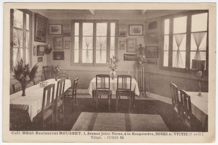 BURES-SUR-YVETTE. - Café-hôtel-restaurant Rousset, 1 Avenue Jules-Verne, à la Hacquinière. Editeur Baslé. 