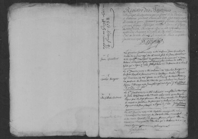 PALAISEAU. Paroisse Saint-Martin : Baptêmes, mariages, sépultures : registre paroissial (1737-1746). 