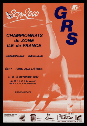 EVRY. - Championnat de France de gymnastique rythmique et sportive, Parc aux Lièvres, 11 novembre-12 novembre 1989. 