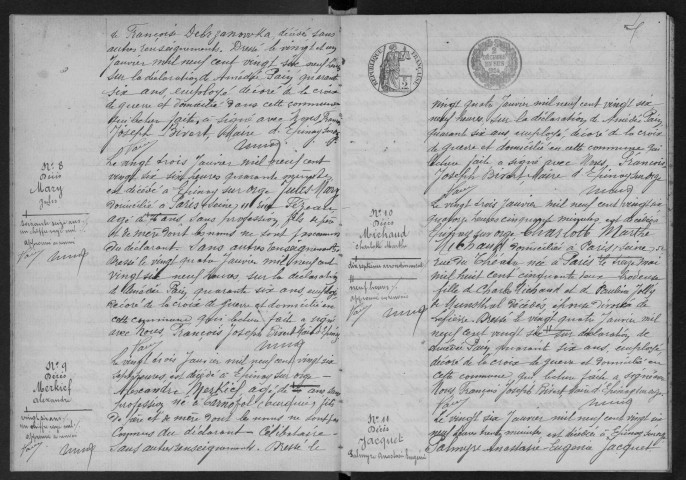 EPINAY-SUR-ORGE.- Décès : registre d'état civil. 