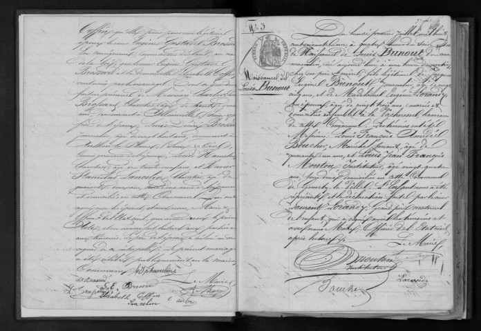 GOMETZ-LA-VILLE. Naissances, mariages, décès : registre d'état civil (1861-1874). 