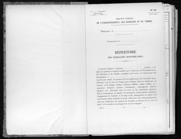 Conservation des hypothèques de CORBEIL. - Répertoire des formalités hypothécaires, volume n° 672 : A-Z (registre ouvert vers 1949). 
