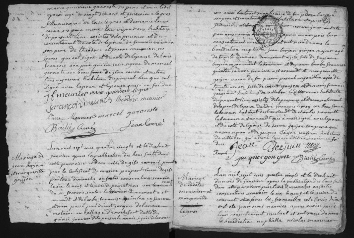 CHAMPLAN. - Registre paroissial. - Registre des baptêmes, mariages et sépultures (1780-1793) 