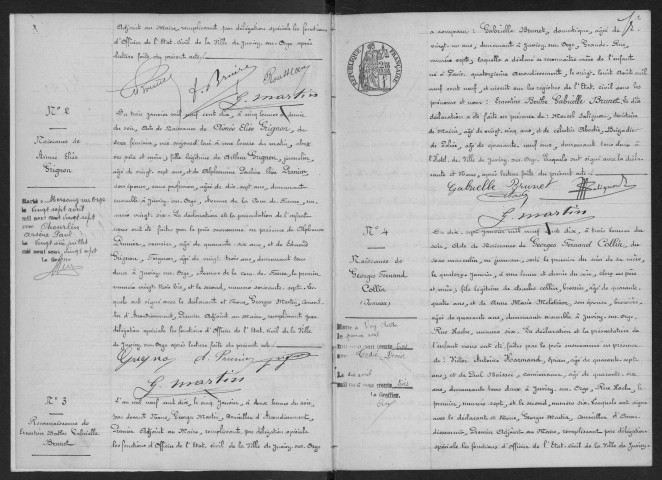 JUVISY-SUR-ORGE. - Naissances : registre d'état civil. 