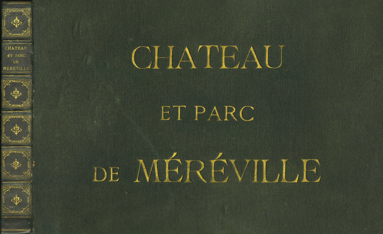 MEREVILLE. - Château intérieur : péristyle et escalier du château, (1874). 