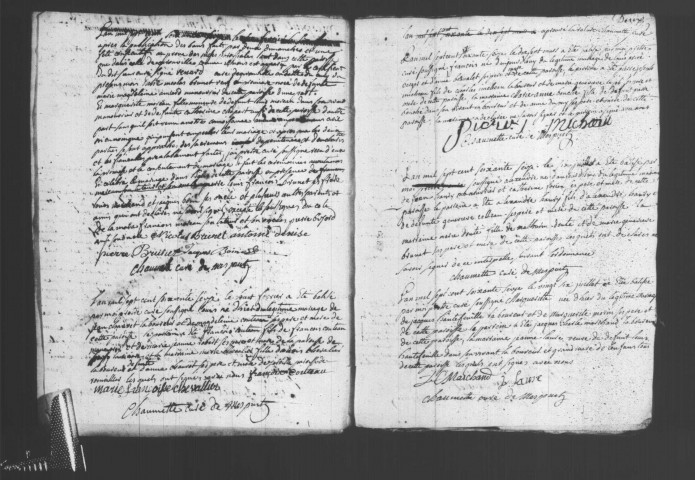 MESPUITS. Paroisse Saint-Médard : Baptêmes, mariages, sépultures : registre paroissial ; naissances, mariages, décès (1777-an VI). 