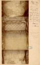 SOUZY-LA-BRICHE. Mosaïques découvertes, déplacées au château de Morigny, (4 photographies collées les unes après les autres), Sépia. Dim. 41 x 17 