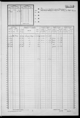SAVIGNY-SUR-ORGE. - Matrice des propriétés non bâties : folios 8367 à 8867 [cadastre rénové en 1957]. 